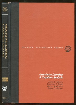 James G Greeno / Associative Learning Cognitive Analysis Inscribed Signed 1st ed