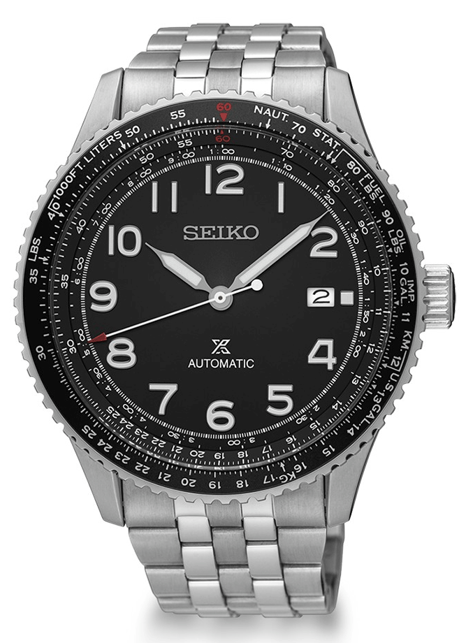 Pre-owned Seiko Prospex Srpb57k1 Automatic Watch Stainless Steel 4r35 Flight