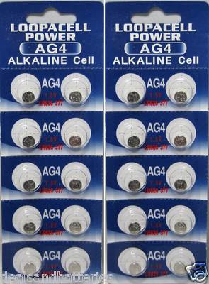 20 x LOOPACELL AG4 LR626 377 1.5V Alkaline Watch Batteries