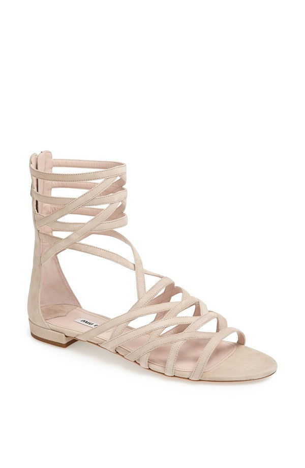 Sandalias y chanclas de gamuza para mujer MIU MIU