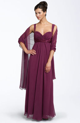 NEW DONNA RICCO Beaded Chiffon BROWN DRESS GOWN 10 $318 NORDSTROM