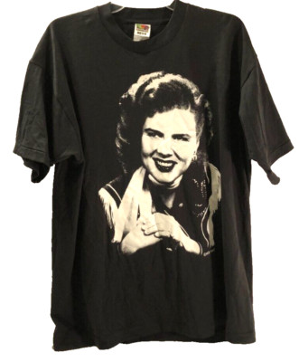 Patsy Cline PCE Fruit Loom C&W Vintage 90s Single Stitched Black T-Shirt XL