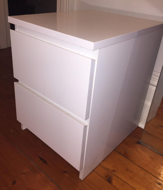 White Ikea Bedside Table with Drawers | Bedside Tables | Gumtree