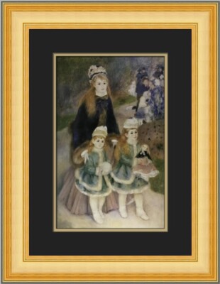Pierre-Auguste Renoir A Mother and Her Children Custom Framed Print