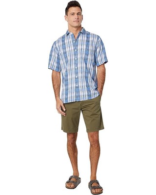 

Мужская рубашка Tommy Bahama Pierre Plaid S/S, Winter Sky, маленькая, T313682