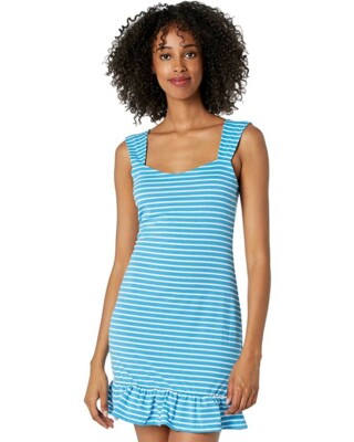 BCBGENERATION Juniors' Azure Blue & White Striped Knit Mini Dress , Small