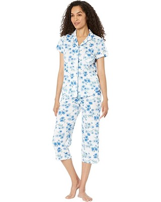 

Karen Neuburger Пижамный комплект с короткими рукавами и уютным низом, цвет «дождь», Rain shadow floral