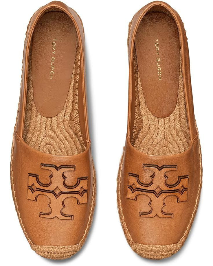 Pre-owned Tory Burch Ines Platform Leather Espadrille Tan Us 7 7.5 8 8.5 9 9.5 10.5 In Brown