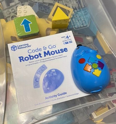 Learning Resources Code And Go Robot Coding Blue Mouse W/ Coding Cards Batteries