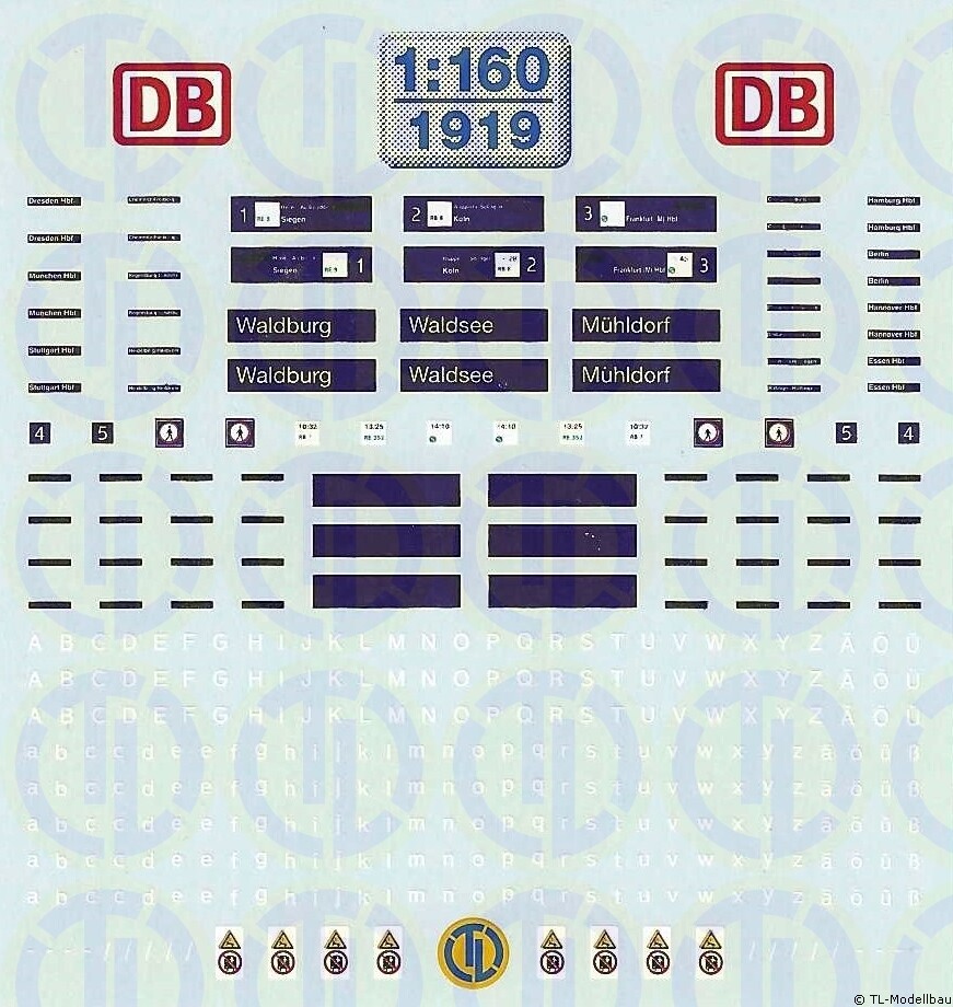 1919 - Decals Bahnhof Beschilderungen 1:160