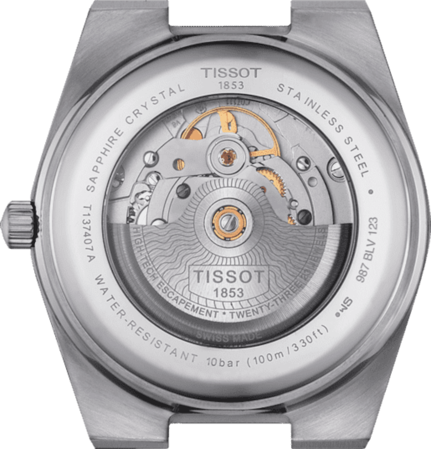 Pre-owned Tissot Prx Powermatic 80 Green Dial Steel Bracelet 40mm Watch T1374071109100