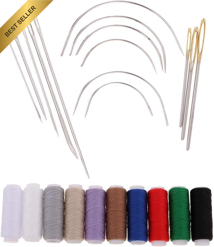 Upholstery Sewing Repair Kit, Extra Strong Thread Needles (11 PCS) for Leather,
