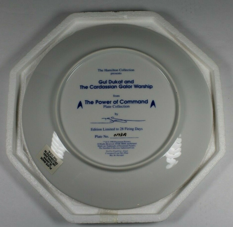 Star Trek Gul Dukat & Cardassian Galor Warship Plate -  Hamilton Collection