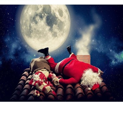Diamond Painting Santa Sleeping In The roof Design Embroidery House Wall Display