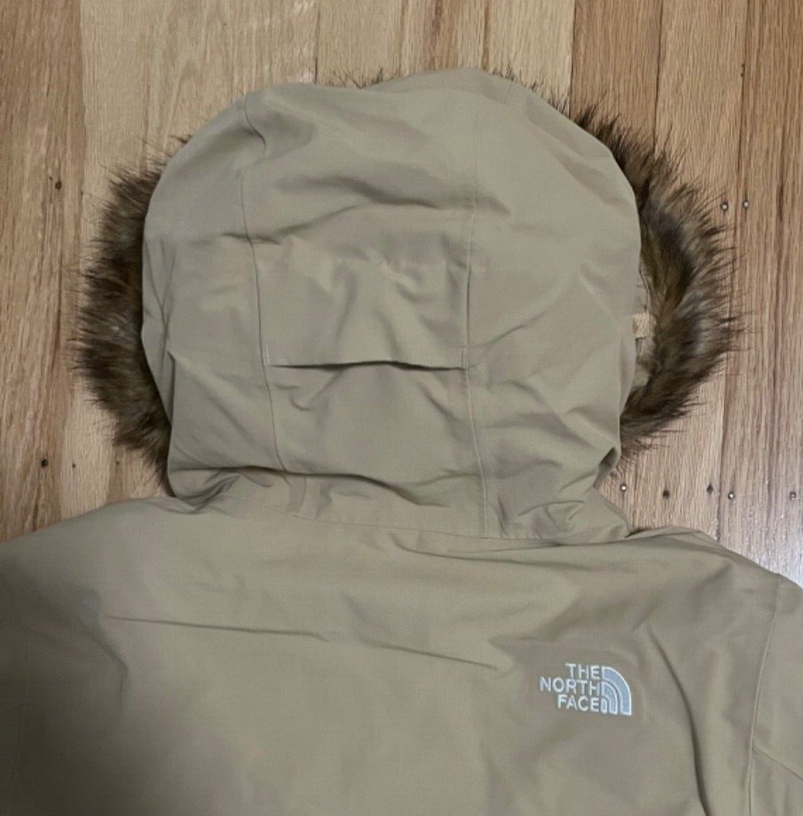 Pre-owned The North Face Arctic Parka Premium Coat Almond Butter $500 Women Sz Medium In Beige