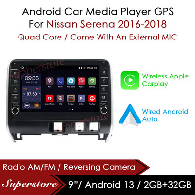 9'' CarPlay Auto Android 13 Car Stereo GPS Head Unit For Nissan Serena 2016-2018