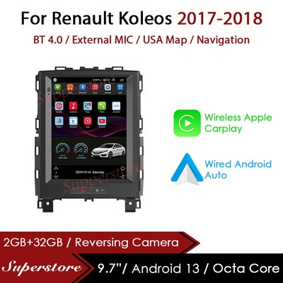 9.7'' Tesla Style Android 13 Car Stereo GPS For Renault Koleos 2017-2018