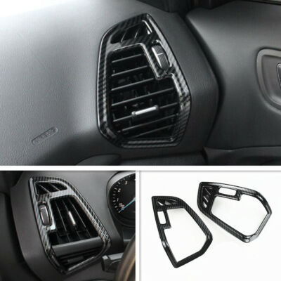 For Ford Escape Kuga Carbon Fiber Dash Side Air Vent Outlet Cover Trim 2013-2019