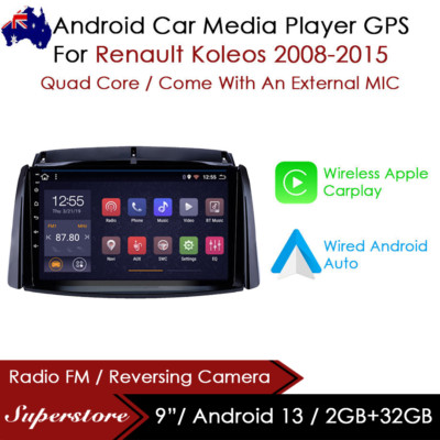 9  Android 13 Car Stereo Media Player GPS Head Unit For Renault Koleos 08-15