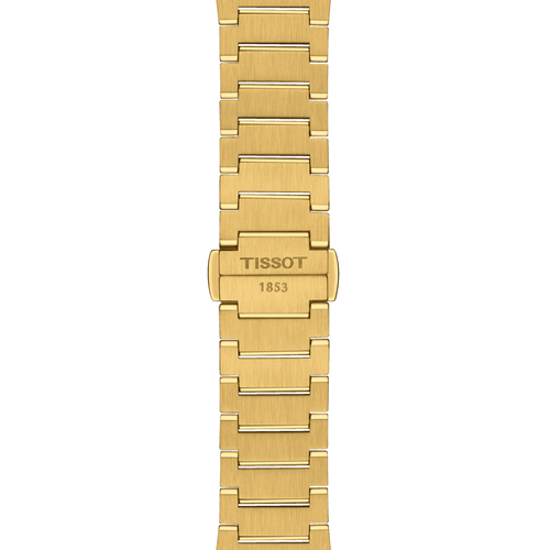 Pre-owned Tissot T1372103302100 Prx 35mm Gold Pvd Steel Bracelet T137.210.33.021.00