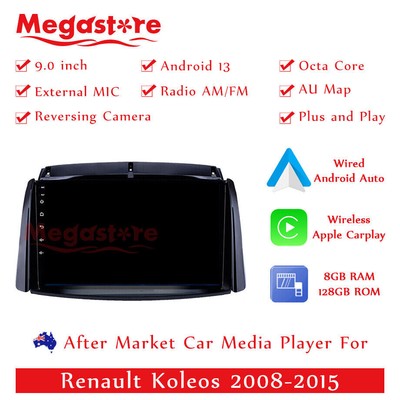 9'' Car GPS Android 13 Carplay Auto Head Unit Stereo For Renault Koleos 2008-2015