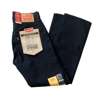 Levis Jeans Mens W29 x L36 Black Workwear Fit Straight Leg Denim Pockets Comfort