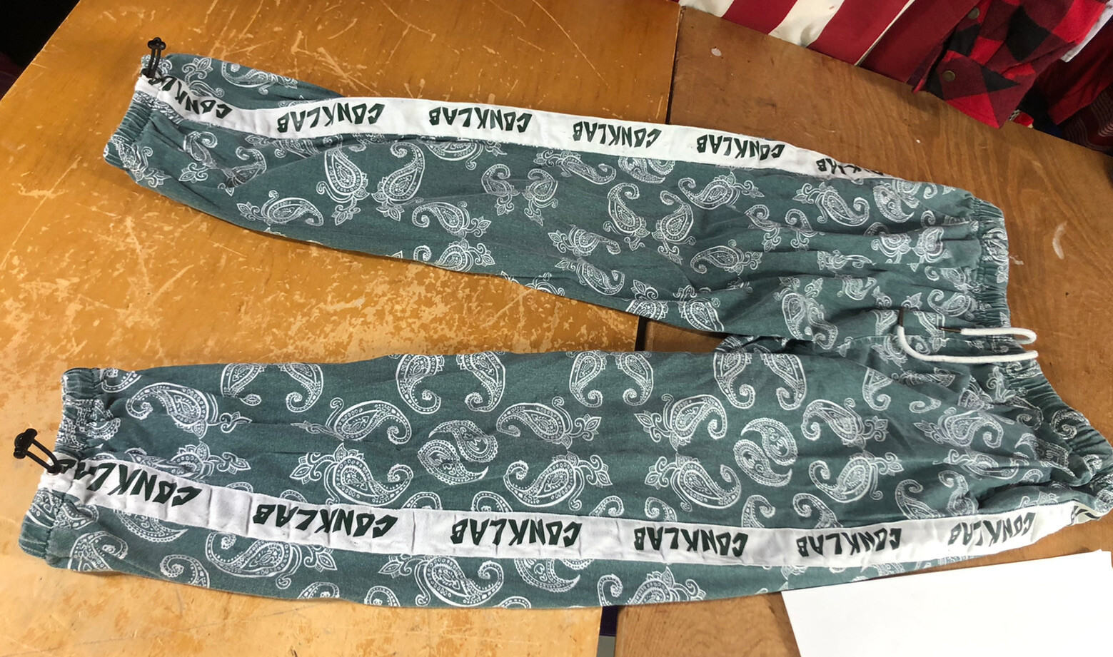 ConkLab Green Paisley Jogger side stripe twill Pants Women