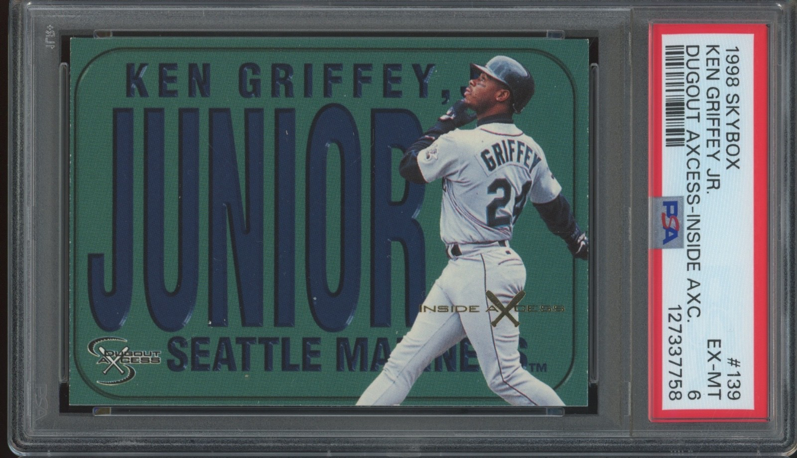 1998 Skybox Dugout Access Inside Access #139 Ken Griffey Jr 47/50 EX MT PSA 6