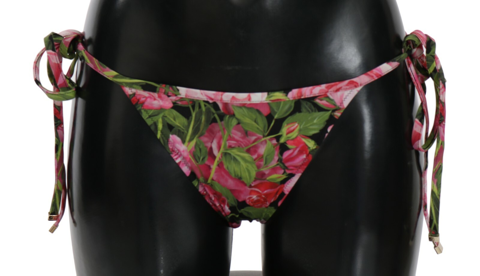 

DOLCE - GABBANA Пляжная одежда бикини Черный низ с принтом розовых роз s. IT4 / л Рекомендуемая розничная цена 350 долларов США