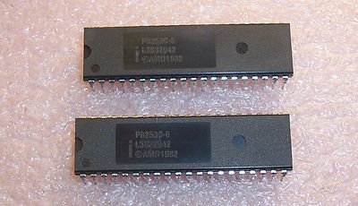 QTY (2) P82530-6  INTEL 40 PIN PLASTIC DIP SERIAL CONTROLLER NOS