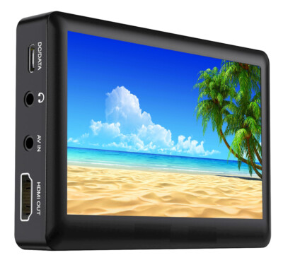Digital 4.3'' Video Audio Recorder Player Micro SD Input RCA A/V Input 1080P Out