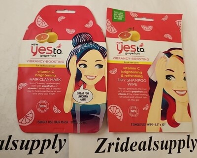 Yes To Grapefruit Vibrancy Boosting Dry Shampoo Wipe & Hair Clay Mask