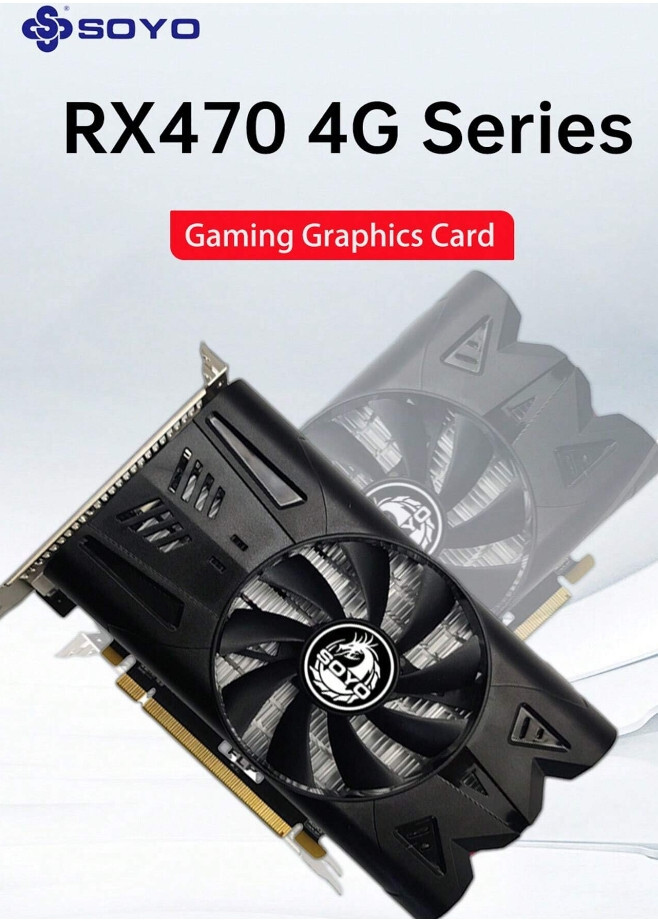Soyo Graphics Card AMD Radeon RX470 4G GDDR5 256bit Gaming Video