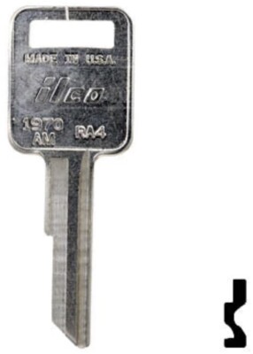 Kaba Ilco RA4-1970AM Ignition Key Blanks for Jeep CJ5 & CJ7 & Wrangler 1974-1985