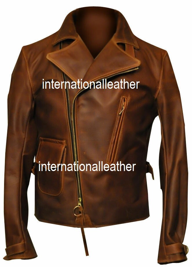 épine leather jacket （ damage brown ） Distressed Brown Leather Jacket | Brown Distressed Jacket