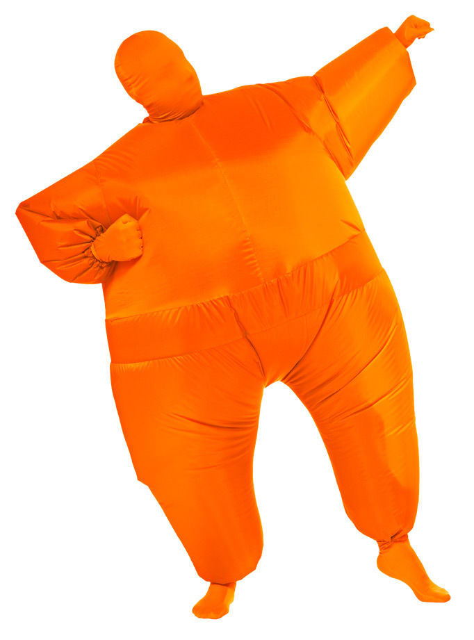 Inflatable Suit Fancy Dress Fan Operated Costume Fat Masked Blow Up