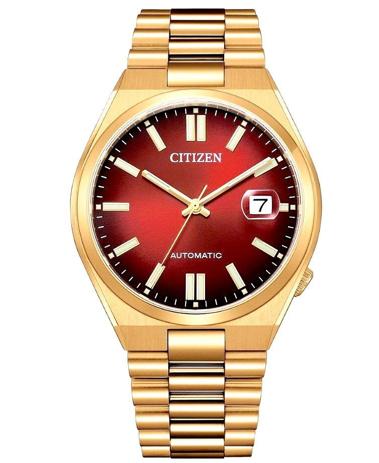 Pre-owned Citizen Automatic Gold Tone Stainless Steel Men's Watch Nj0153-82x