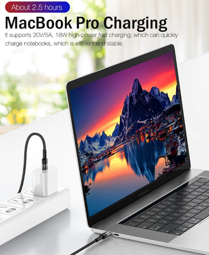 to USB-C PD 100W 5A Fast Charger Dual Type C Charging Data Sync USB Cable_voghion.com