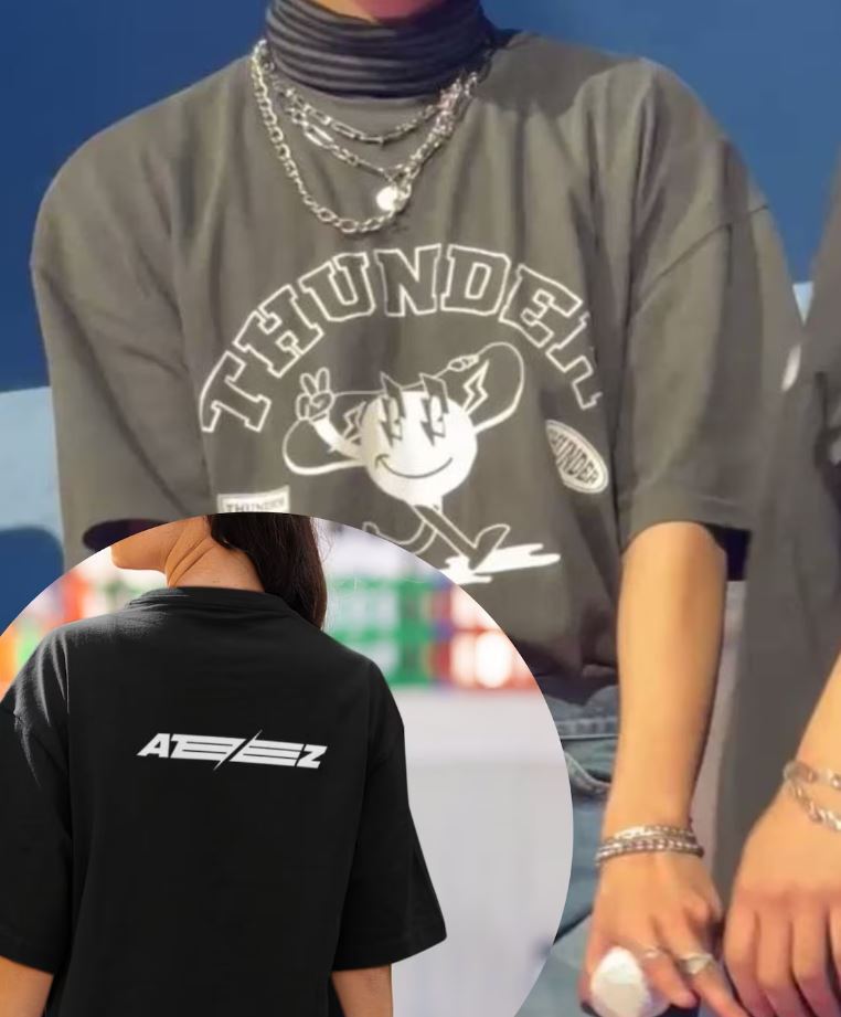 ATEEZ - break the wall merch Thunder 2 sided Graphic T shirt black