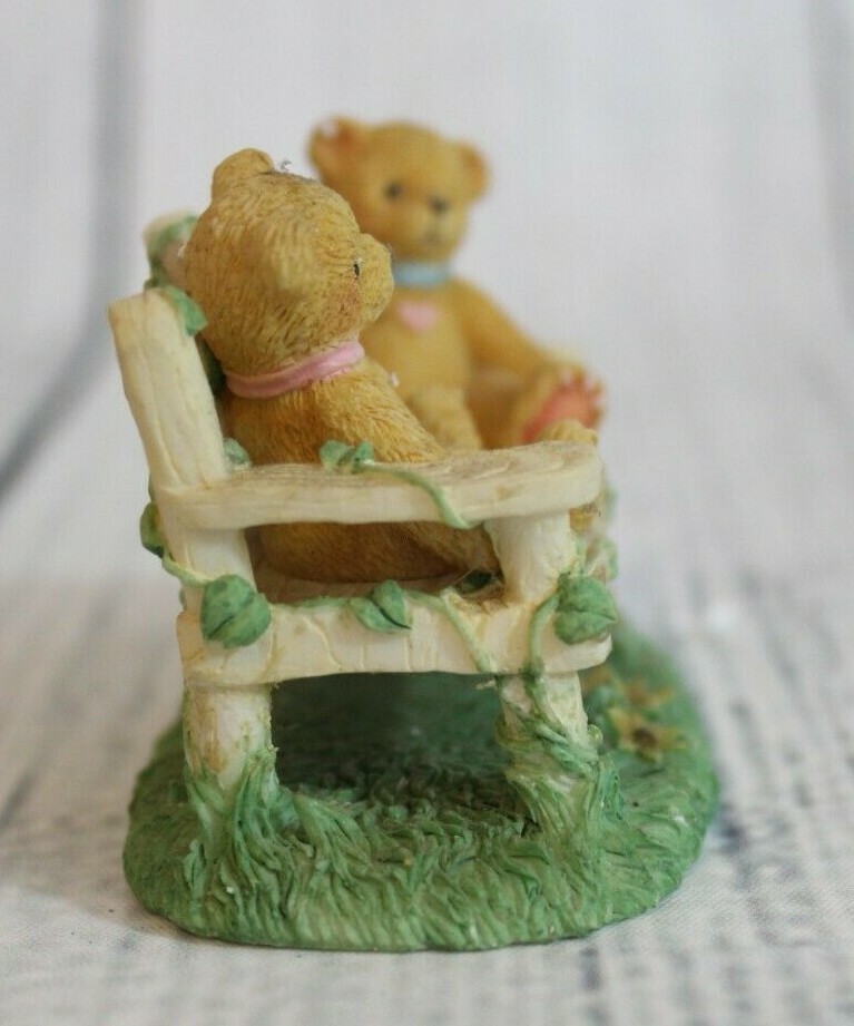 Cherished Teddies Two Bears on Bench #CRT240 Vintage 1996 Figurine