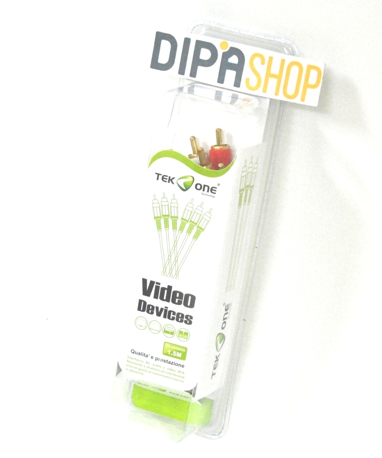 Cavo Audio Video TeKone TO-AV092C 3 RCA - 3 RCA M/M Lunghezza 1,5m hsb