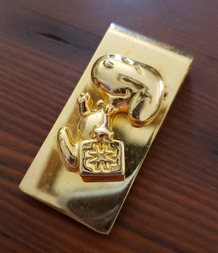 Peanuts Snoopy Gold Tone Money Clip