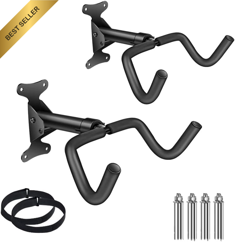 2 Pack Bike Wall Mount, with Strap, 360° Adjustable Bicycle Storage Rack, Garage