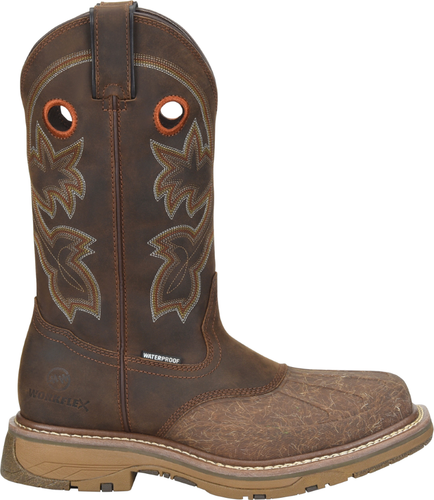 Pre-owned Double-h Boots Men's 13” Carols Workflex Composite Toe Waterproof Roper Work In Light Brow