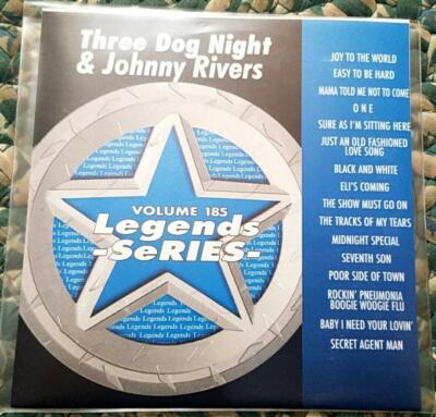 LEGENDS KARAOKE CDG THREE DOG NIGHT & JOHNNY RIVERS #185 OLDIES 16 SONGS