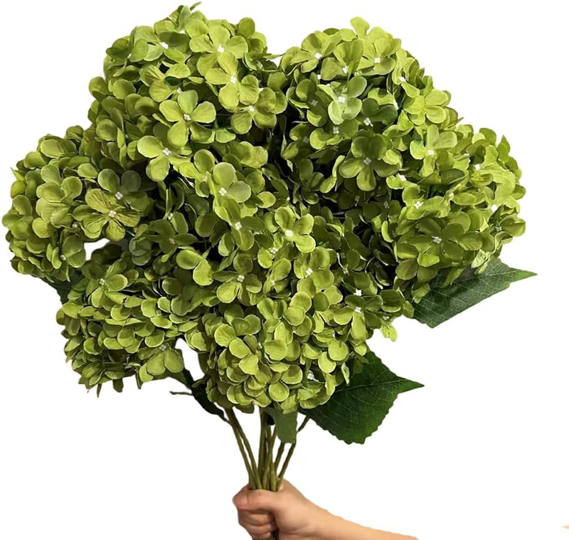 8 Pcs Large Hydrangea Artificial Flowers 27.5 Inches Realistic Single Long Stem