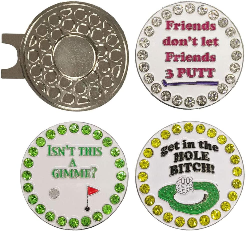 Bling Putting Ball Marker Pack | Includes One Friends, One Isn'T This a Gimme, a