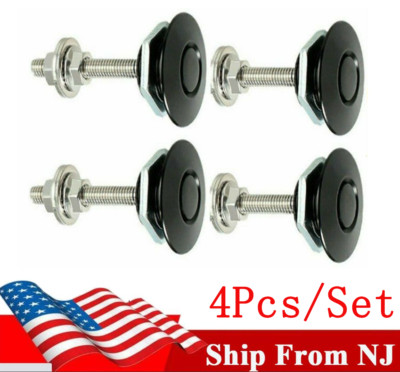 4PCS Push Button Quick Release Hood Pins Bonnet Lock Clip Bumper Latch Universal