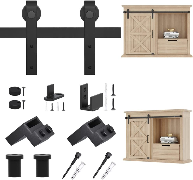 2.5-8 FT Super Mini Barn Door Hardware Kit for Small Cabinet