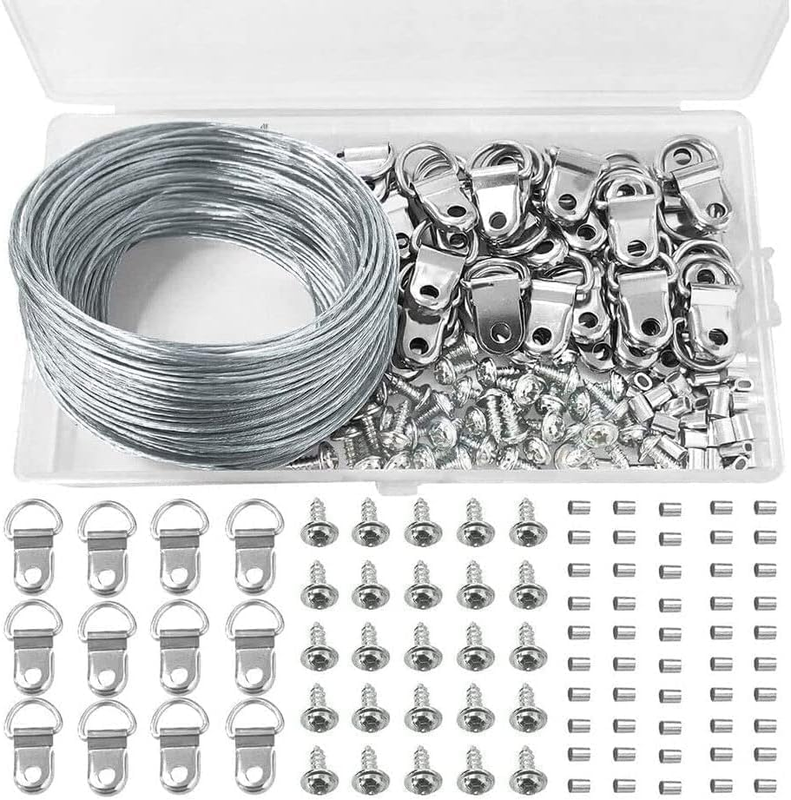 131 Pcs Picture Hanging Kit ,100Ft Stainless Steel Picture Frame Wire Heavy Duty